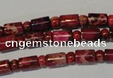 CDE597 15.5 inches 3*6mm rondelle 6*9mm tube dyed sea sediment jasper beads