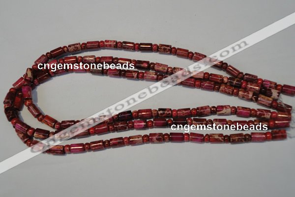 CDE597 15.5 inches 3*6mm rondelle 6*9mm tube dyed sea sediment jasper beads