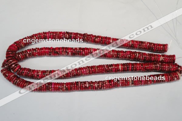 CDE602 15.5 inches 2*10mm heishi dyed sea sediment jasper beads