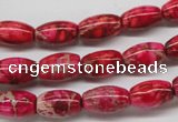 CDE605 15.5 inches 8*12mm rice dyed sea sediment jasper beads