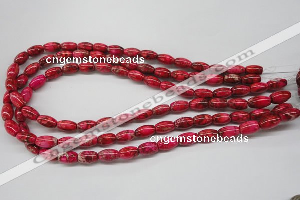 CDE605 15.5 inches 8*12mm rice dyed sea sediment jasper beads