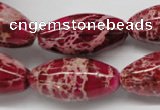 CDE609 15.5 inches 15*30mm rice dyed sea sediment jasper beads