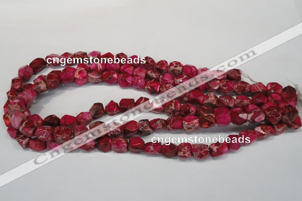 CDE612 15.5 inches 8*10mm faceted nugget dyed sea sediment jasper beads