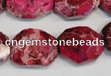 CDE615 15.5 inches 18*24mm faceted nugget dyed sea sediment jasper beads