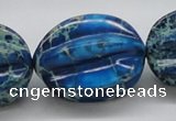 CDE62 15.5 inches 25*33mm star fruit shaped dyed sea sediment jasper beads