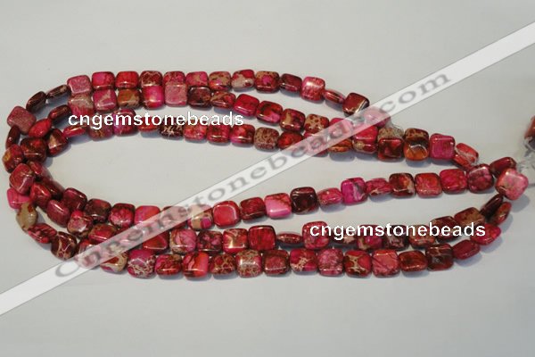 CDE620 15.5 inches 10*10mm square dyed sea sediment jasper beads