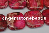 CDE625 15.5 inches 20*20mm square dyed sea sediment jasper beads