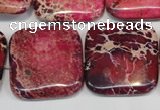 CDE626 15.5 inches 25*25mm square dyed sea sediment jasper beads