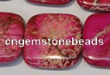 CDE627 15.5 inches 30*30mm square dyed sea sediment jasper beads