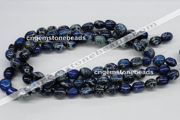 CDE63 15.5 inches 12*15mm nuggets dyed sea sediment jasper beads