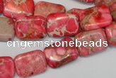 CDE631 15.5 inches 12*16mm rectangle dyed sea sediment jasper beads