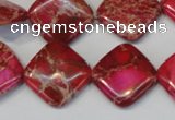 CDE638 15.5 inches 18*18mm diamond dyed sea sediment jasper beads