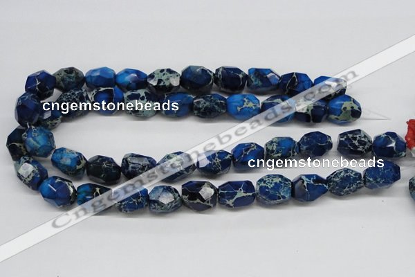 CDE64 15.5 inches 15*20mm faceted nuggets dyed sea sediment jasper beads