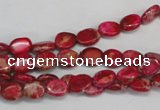 CDE641 15.5 inches 6*8mm oval dyed sea sediment jasper beads