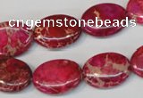 CDE645 15.5 inches 13*18mm oval dyed sea sediment jasper beads