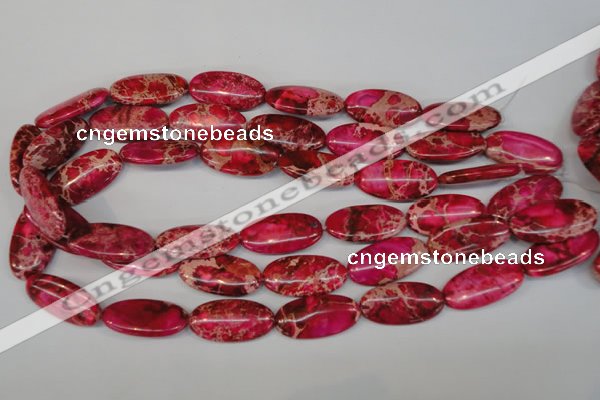 CDE647 15.5 inches 15*30mm oval dyed sea sediment jasper beads