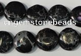 CDE688 15.5 inches 15mm flat round dyed sea sediment jasper beads