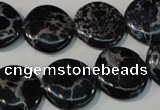 CDE689 15.5 inches 18mm flat round dyed sea sediment jasper beads