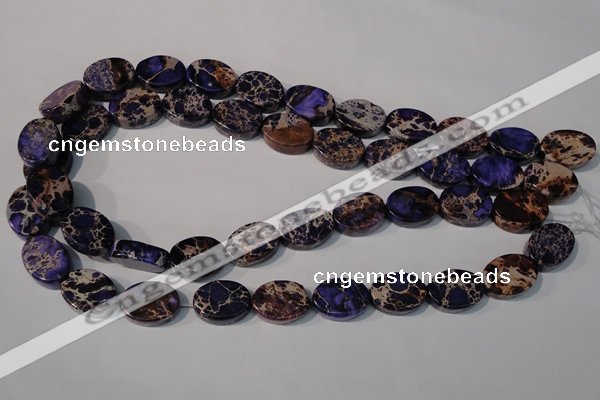 CDE710 15.5 inches 13*18mm oval dyed sea sediment jasper beads