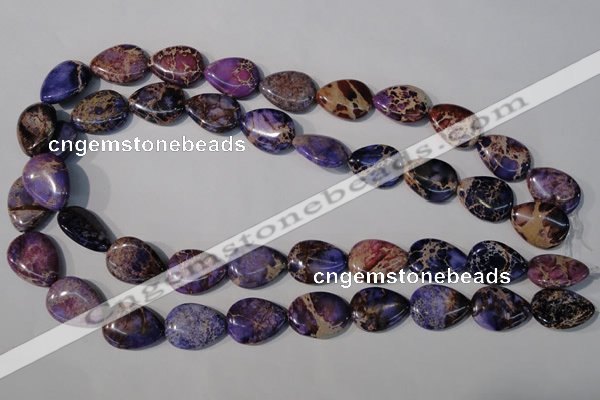 CDE714 15.5 inches 15*20mm flat teardrop dyed sea sediment jasper beads