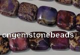 CDE716 15.5 inches 14*14mm square dyed sea sediment jasper beads