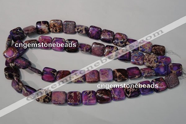 CDE717 15.5 inches 16*16mm square dyed sea sediment jasper beads