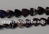 CDE719 15.5 inches 8*8mm triangle dyed sea sediment jasper beads