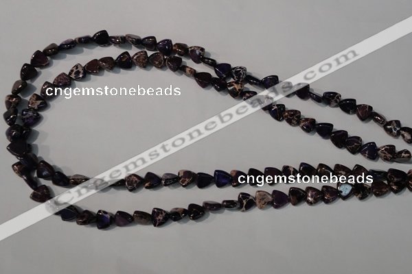 CDE719 15.5 inches 8*8mm triangle dyed sea sediment jasper beads