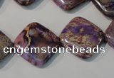 CDE720 15.5 inches 18*18mm diamond dyed sea sediment jasper beads