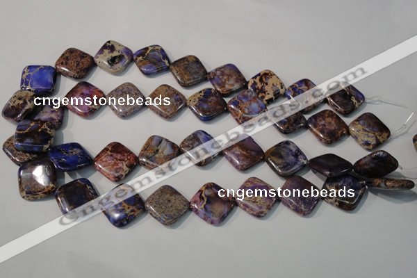 CDE720 15.5 inches 18*18mm diamond dyed sea sediment jasper beads