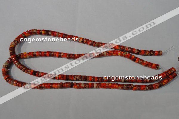 CDE733 15.5 inches 3*6mm heishi dyed sea sediment jasper beads