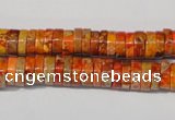 CDE734 15.5 inches 3*8mm heishi dyed sea sediment jasper beads