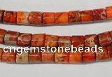 CDE735 15.5 inches 6*6mm tube dyed sea sediment jasper beads