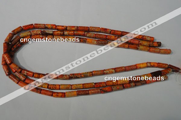 CDE736 15.5 inches 6*12mm tube dyed sea sediment jasper beads