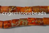 CDE737 15.5 inches 8*8mm tube dyed sea sediment jasper beads