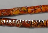 CDE738 15.5 inches 8*16mm tube dyed sea sediment jasper beads