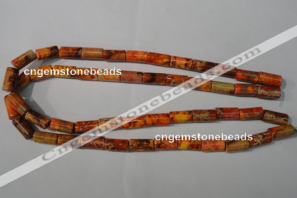 CDE738 15.5 inches 8*16mm tube dyed sea sediment jasper beads