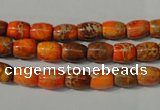 CDE740 15.5 inches 5*8mm drum dyed sea sediment jasper beads