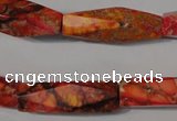 CDE744 15.5 inches 8*30mm faceted rice dyed sea sediment jasper beads