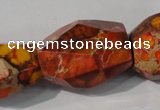 CDE748 15.5 inches 18*25mm faceted nuggets dyed sea sediment jasper beads