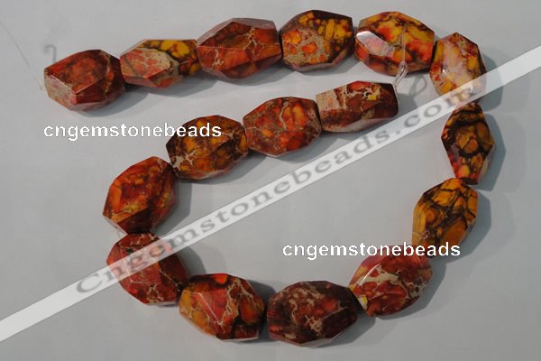 CDE748 15.5 inches 18*25mm faceted nuggets dyed sea sediment jasper beads