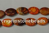 CDE750 15.5 inches 12*14mm oval dyed sea sediment jasper beads