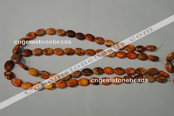 CDE750 15.5 inches 12*14mm oval dyed sea sediment jasper beads