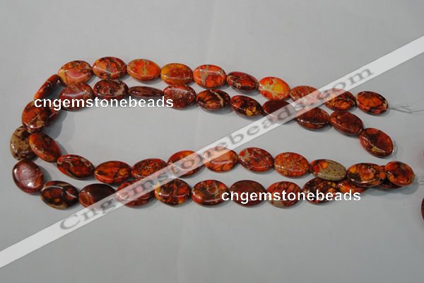 CDE751 15.5 inches 13*18mm oval dyed sea sediment jasper beads