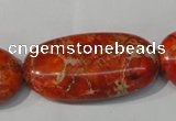 CDE752 15.5 inches 20*40mm oval dyed sea sediment jasper beads