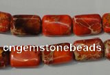 CDE756 15.5 inches 10*14mm rectangle dyed sea sediment jasper beads