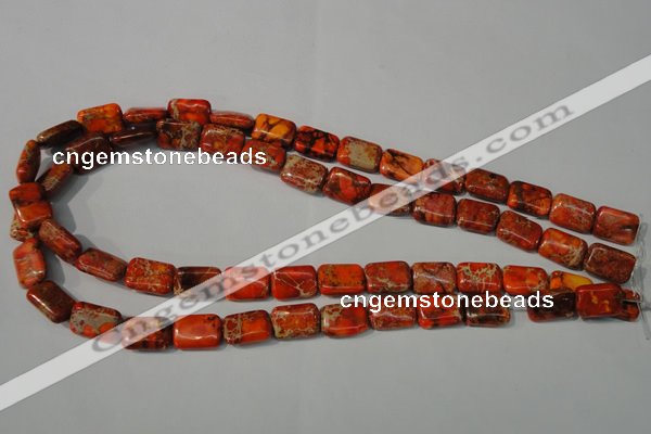 CDE756 15.5 inches 10*14mm rectangle dyed sea sediment jasper beads