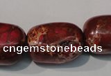 CDE771 15.5 inches 18*25mm nuggets dyed sea sediment jasper beads