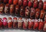 CDE775 15.5 inches 6*14mm rondelle dyed sea sediment jasper beads