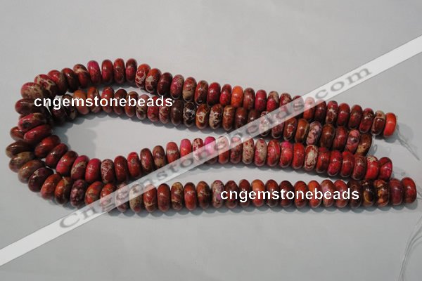CDE775 15.5 inches 6*14mm rondelle dyed sea sediment jasper beads